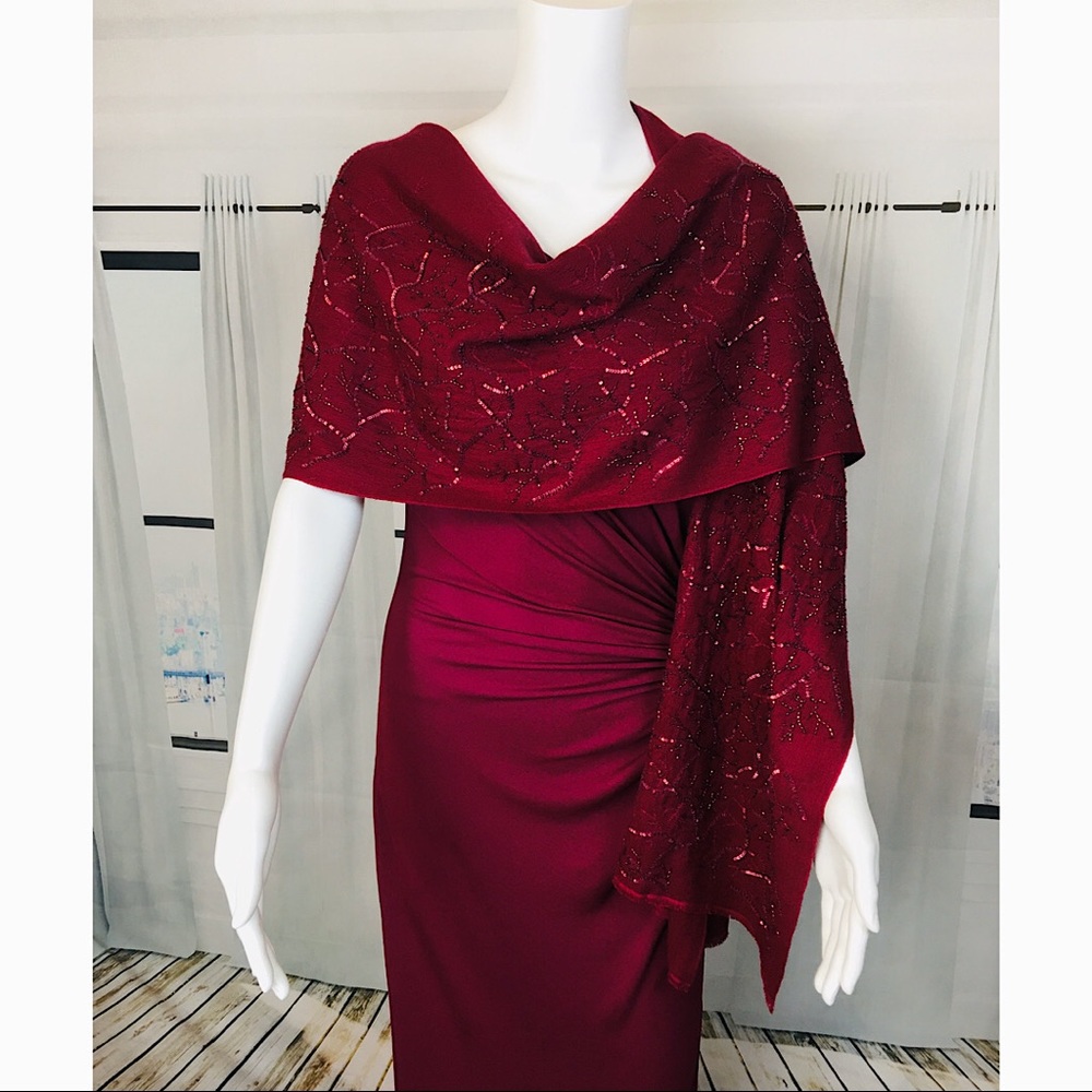 Cashmere and Silk Hand-Beaded Wrap